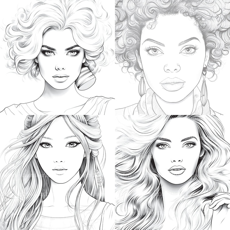 Beautiful Women Coloring Book - CraftNest - Digital Crafting and Art