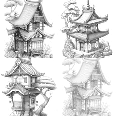 Japanese Tiny House Coloring Book - CraftNest - Digital Crafting and Art