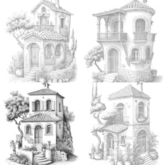 Mediterranean Tiny House Coloring Book - CraftNest - Digital Crafting and Art