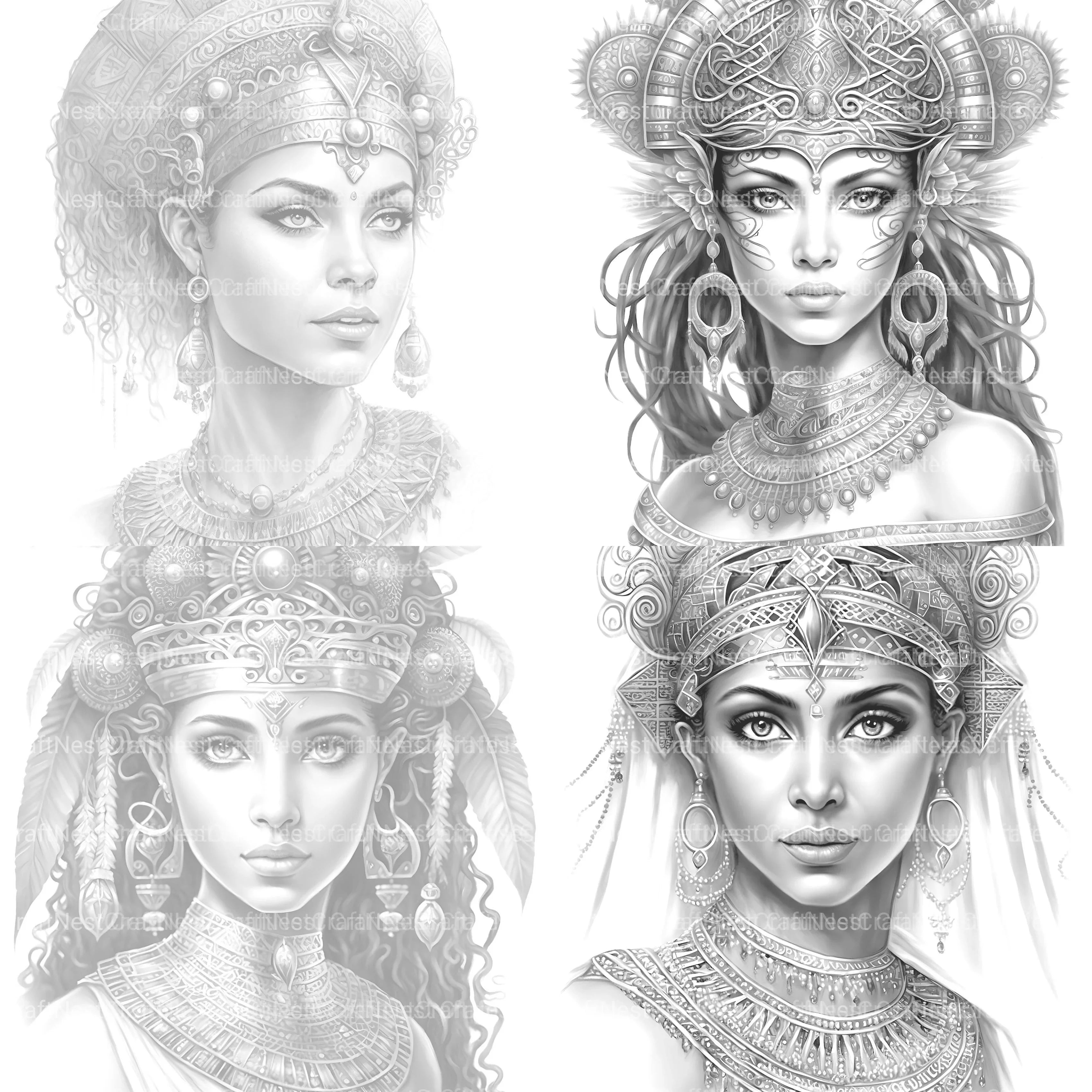 Ancient Egypt Queen Coloring Book - CraftNest - Digital Crafting and Art