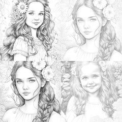 Flower Girl Coloring Book - CraftNest - Digital Crafting and Art