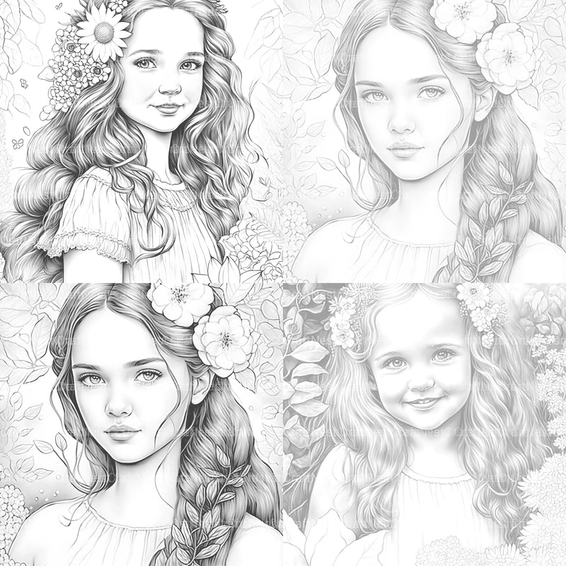 Flower Girl Coloring Book - CraftNest - Digital Crafting and Art