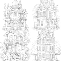 Mixed Tiny House Coloring Book - CraftNest - Digital Crafting and Art