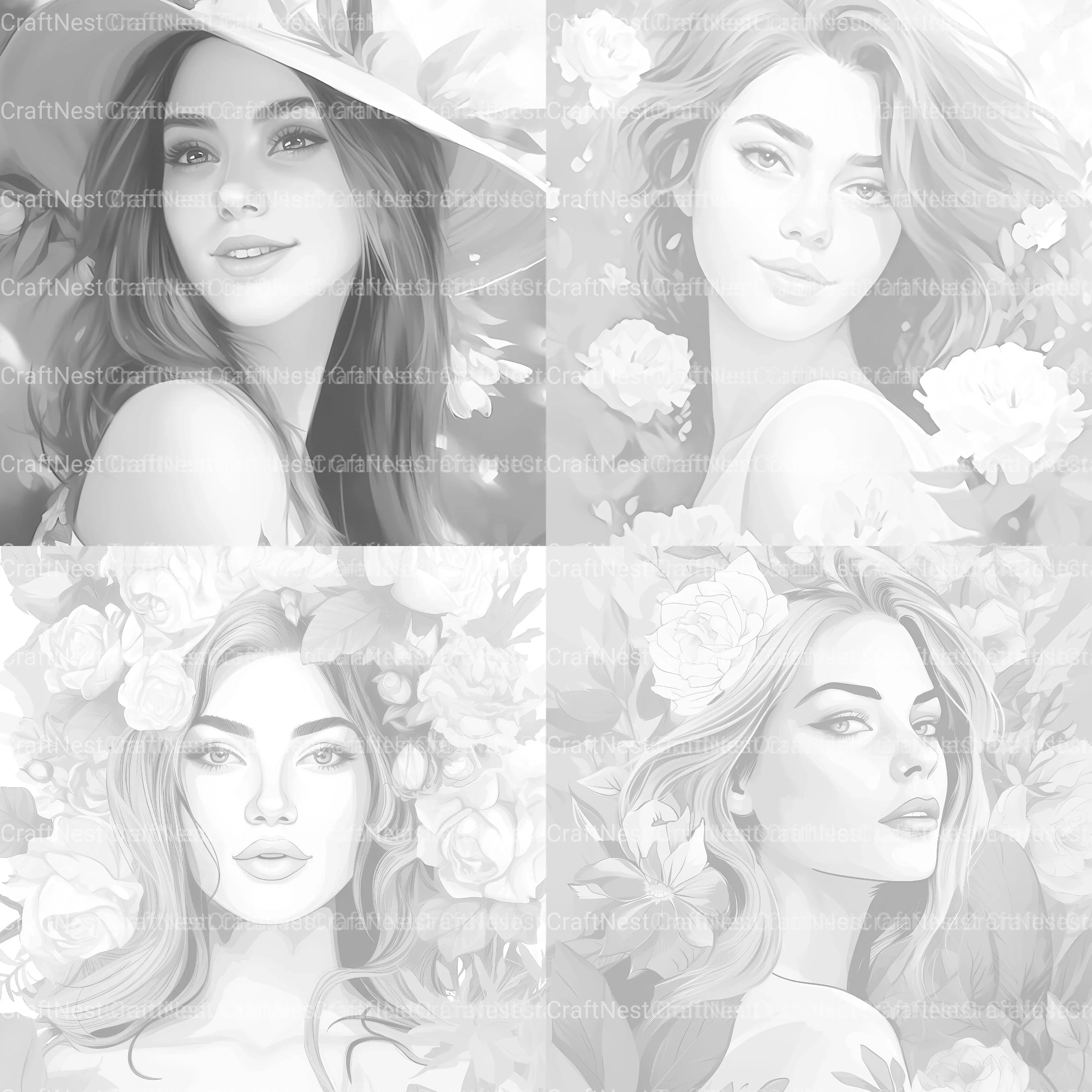 Beautiful Woman Coloring Book - CraftNest - Digital Crafting and Art