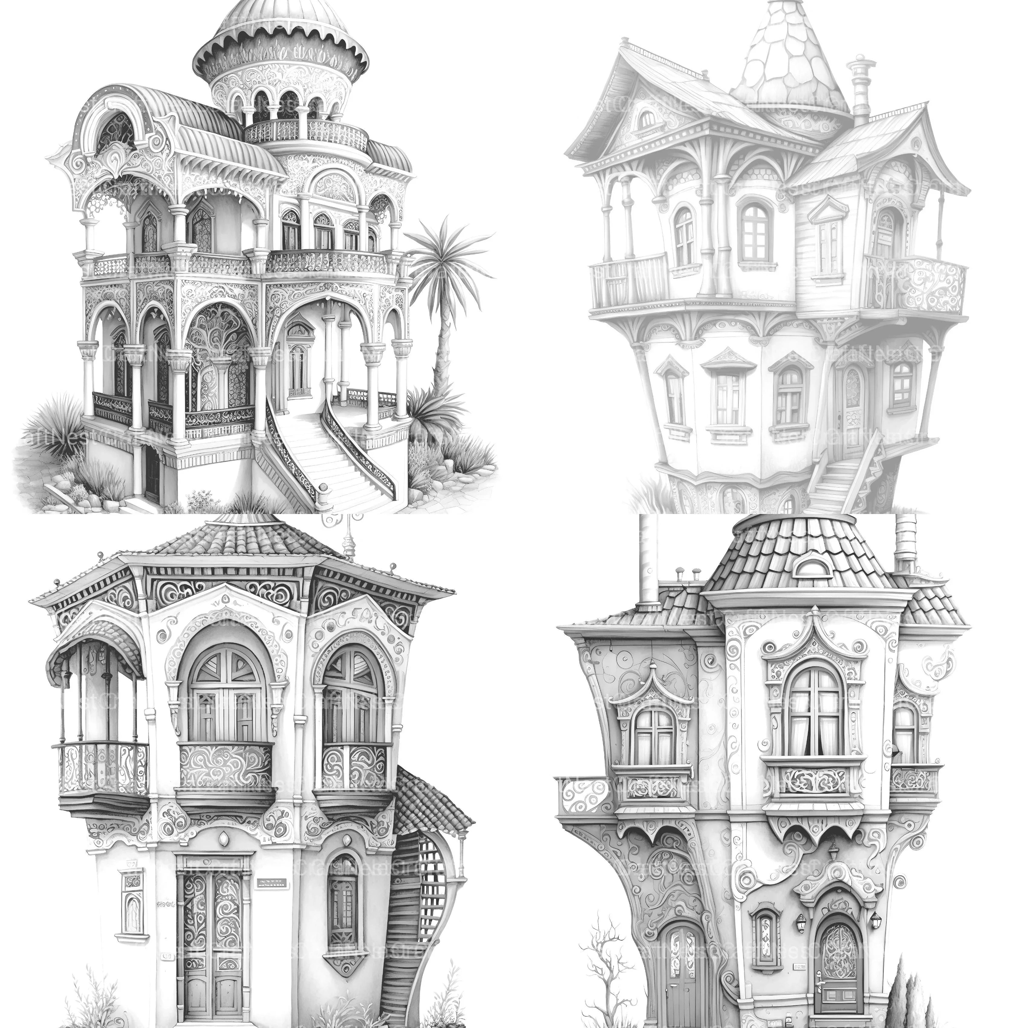 Turkish Tiny House Coloring Book - CraftNest - Digital Crafting and Art