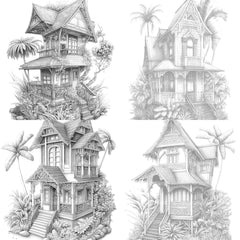 Hawaiian Tiny House Coloring Book - CraftNest - Digital Crafting and Art