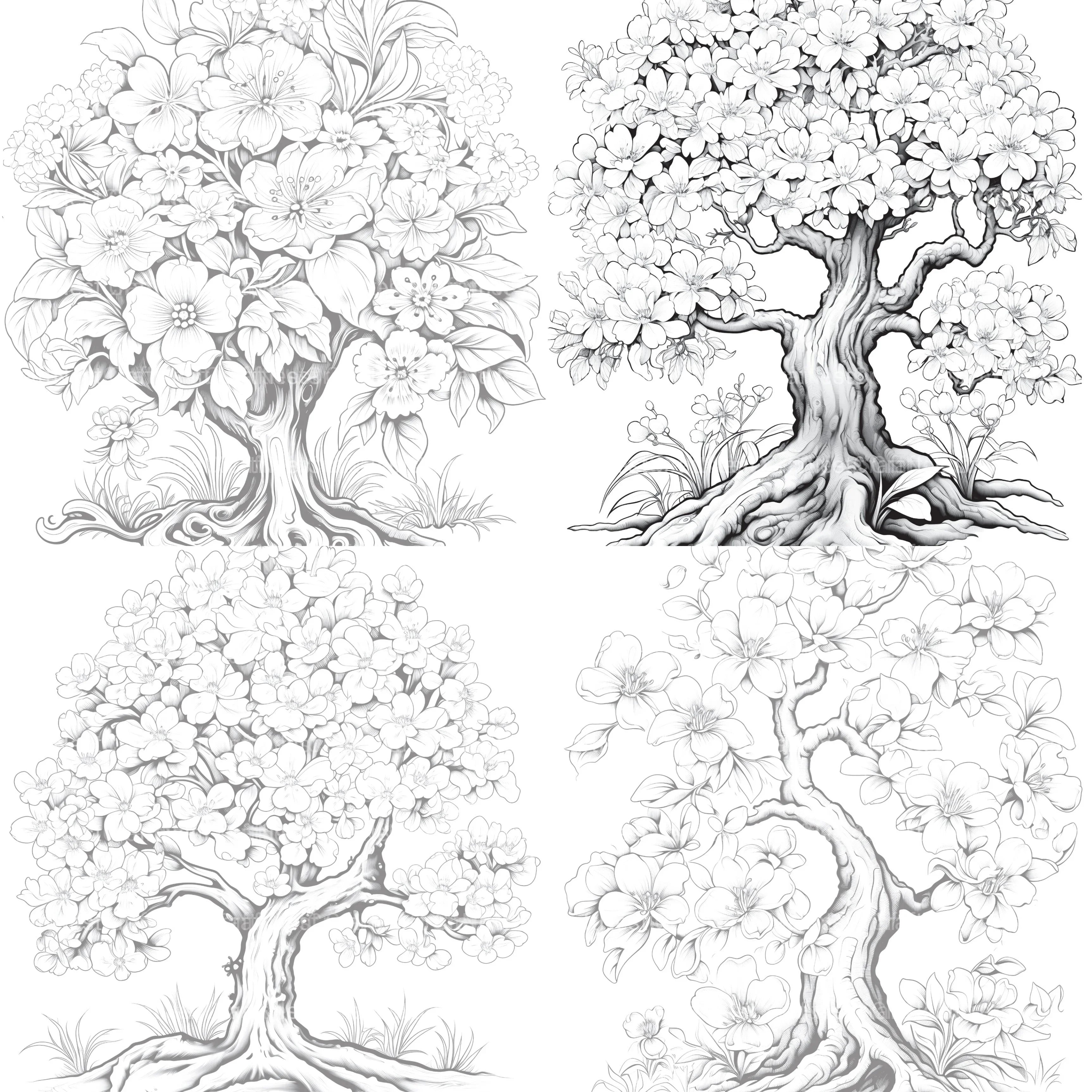 Blooming Tree Coloring Book - CraftNest - Digital Crafting and Art