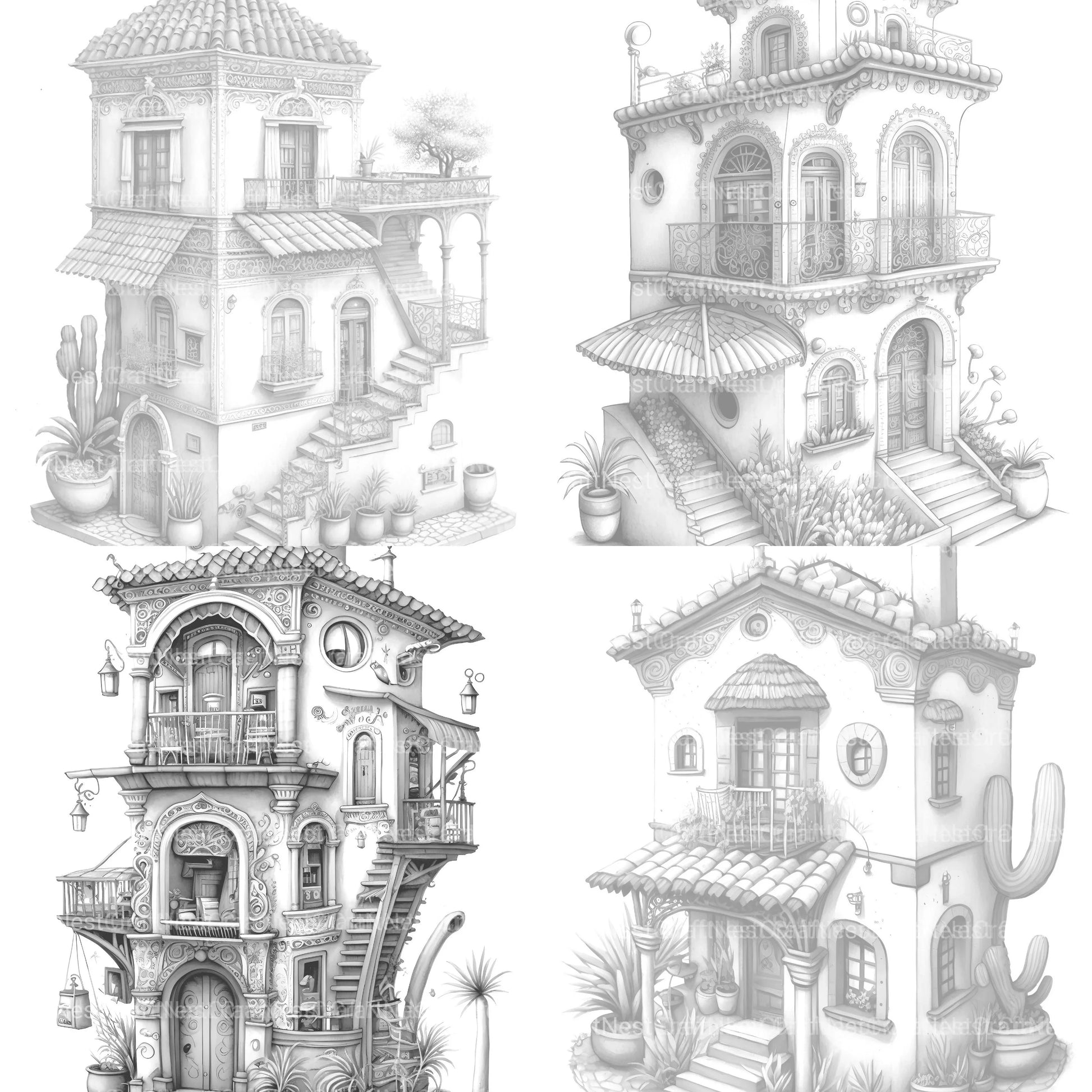 Mexican Tiny House Coloring Book - CraftNest - Digital Crafting and Art