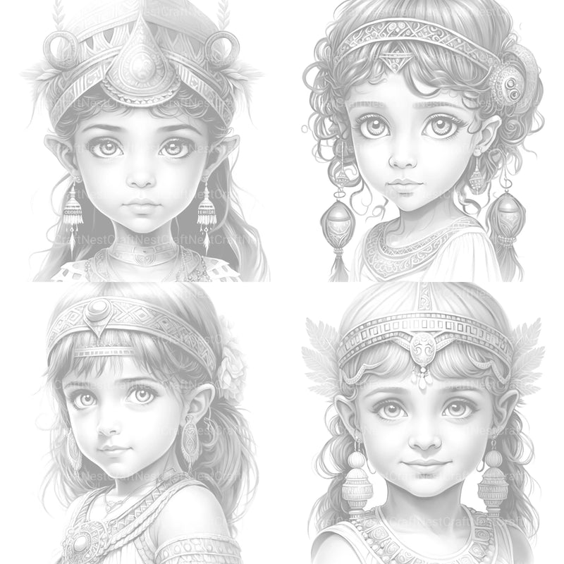 Cute Egyptian Girl Coloring Book - CraftNest - Digital Crafting and Art