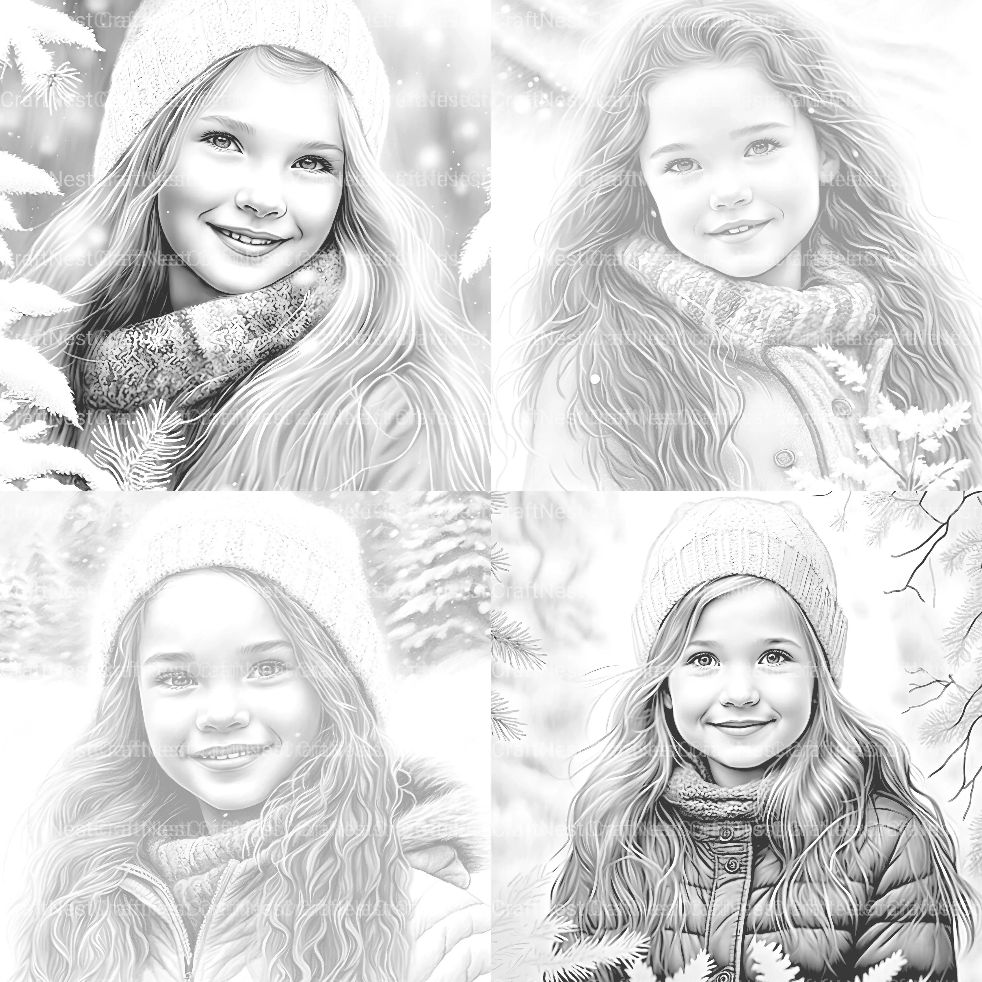 Winter Girl Coloring Book - CraftNest - Digital Crafting and Art