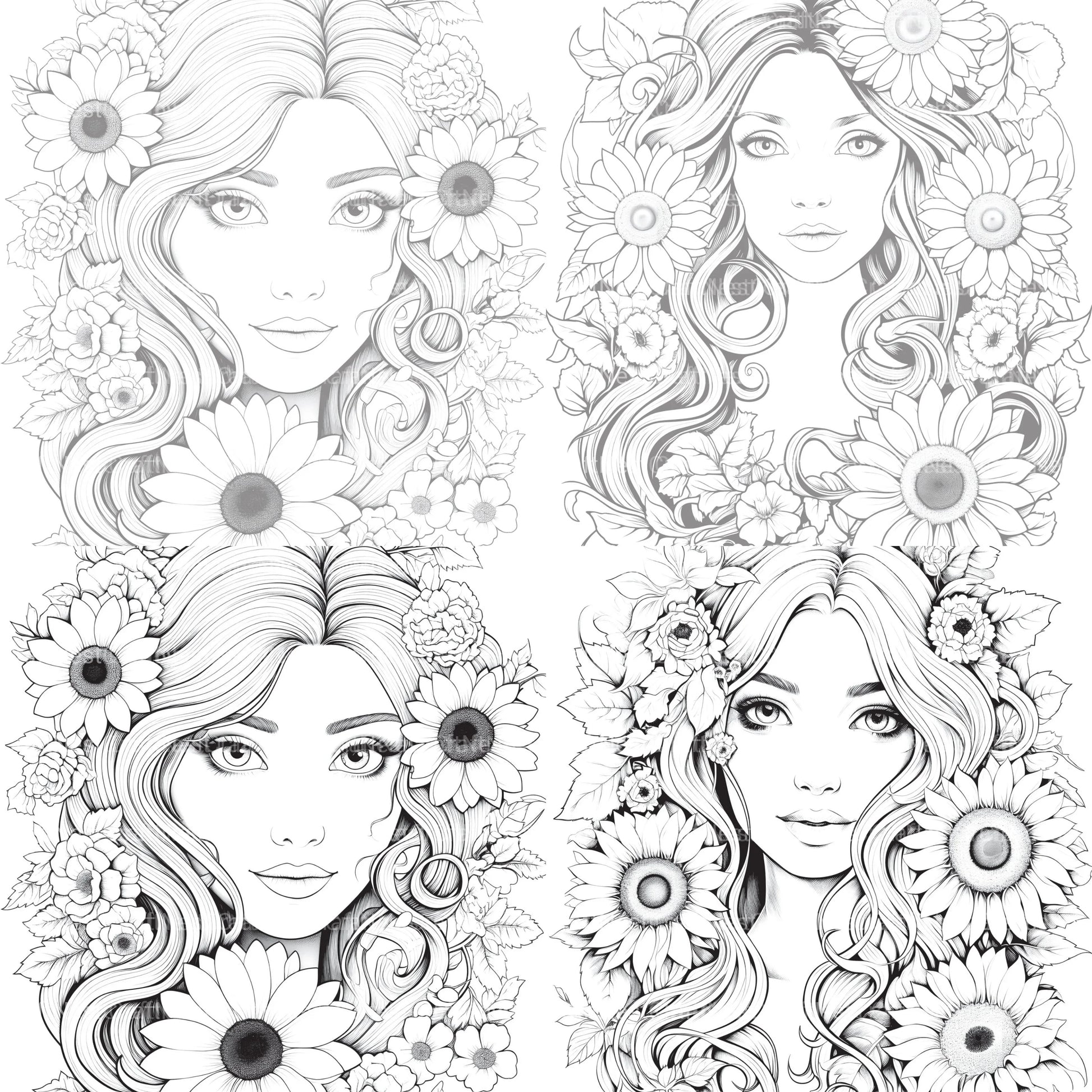 Venetian Carnival Woman Coloring Book - CraftNest - Digital Crafting and Art