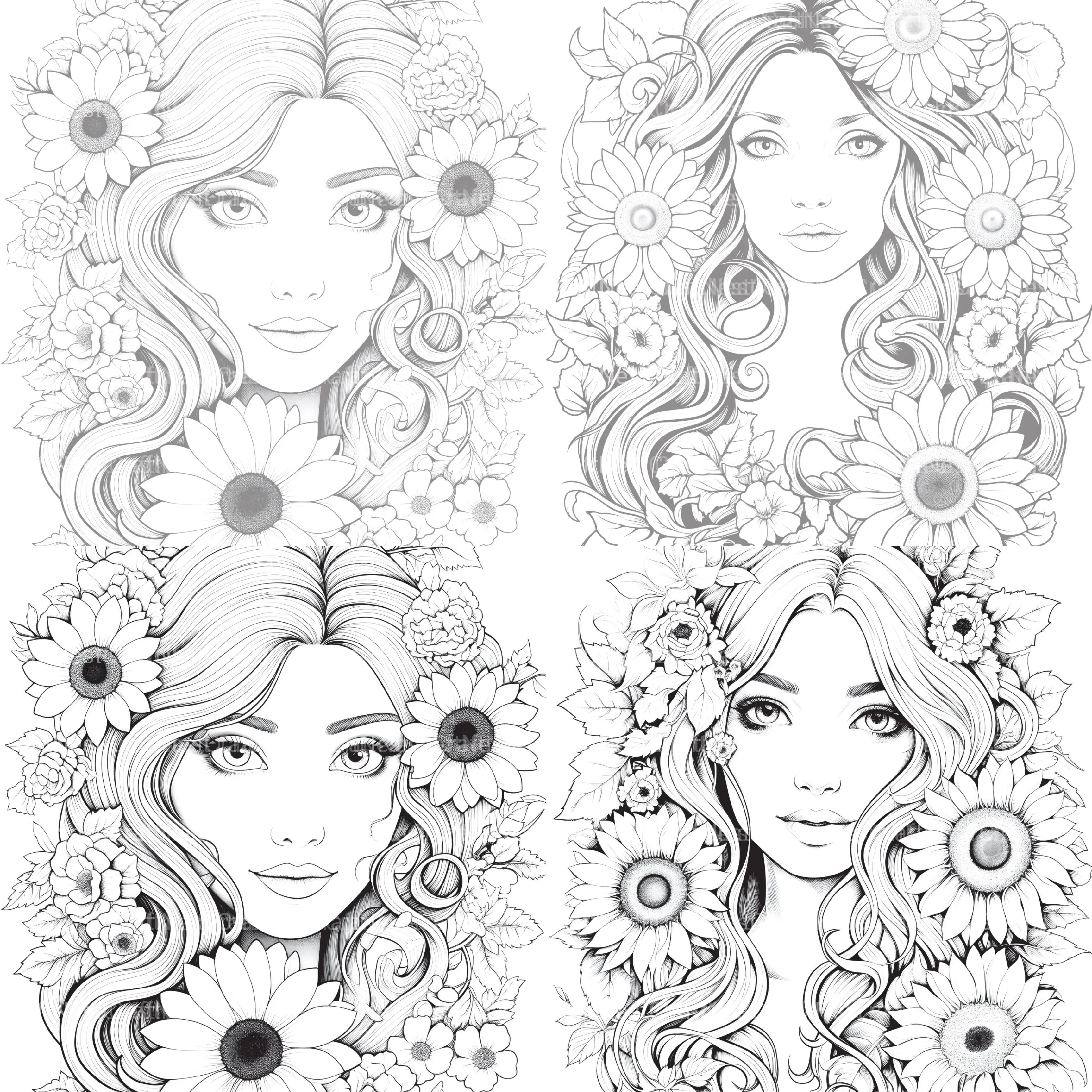 Venetian Carnival Woman Coloring Book - CraftNest - Digital Crafting and Art