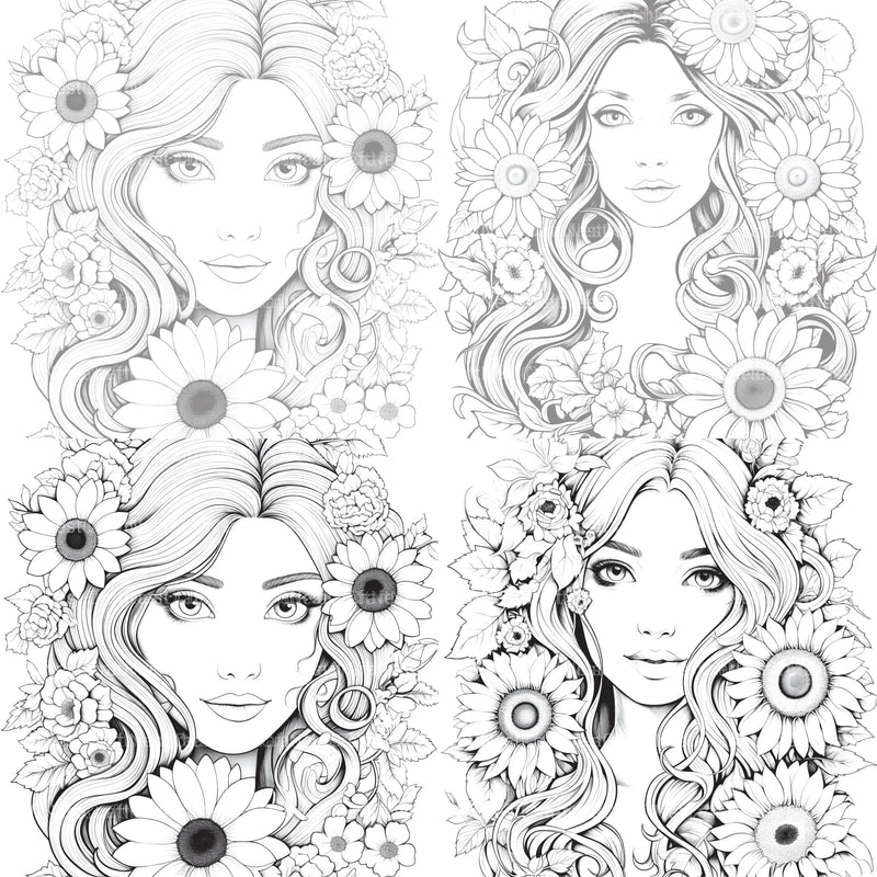 Venetian Carnival Woman Coloring Book - CraftNest - Digital Crafting and Art