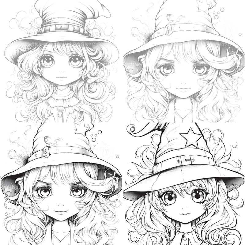 Cute Witch Coloring Book - CraftNest - Digital Crafting and Art