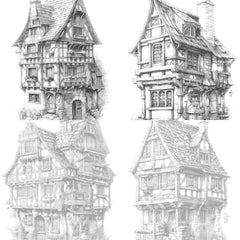 Medieval Tiny House Coloring Book - CraftNest - Digital Crafting and Art