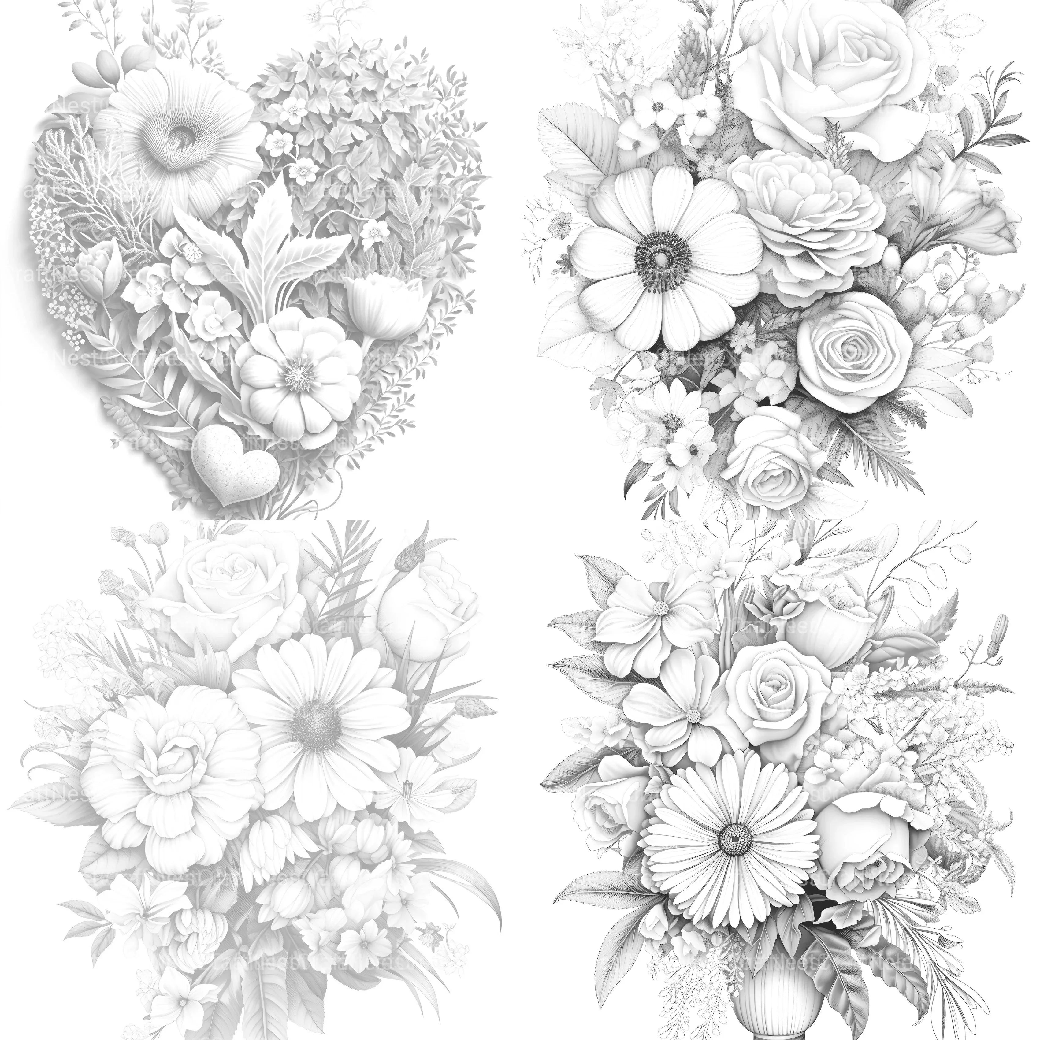 Flower Coloring Book - CraftNest - Digital Crafting and Art