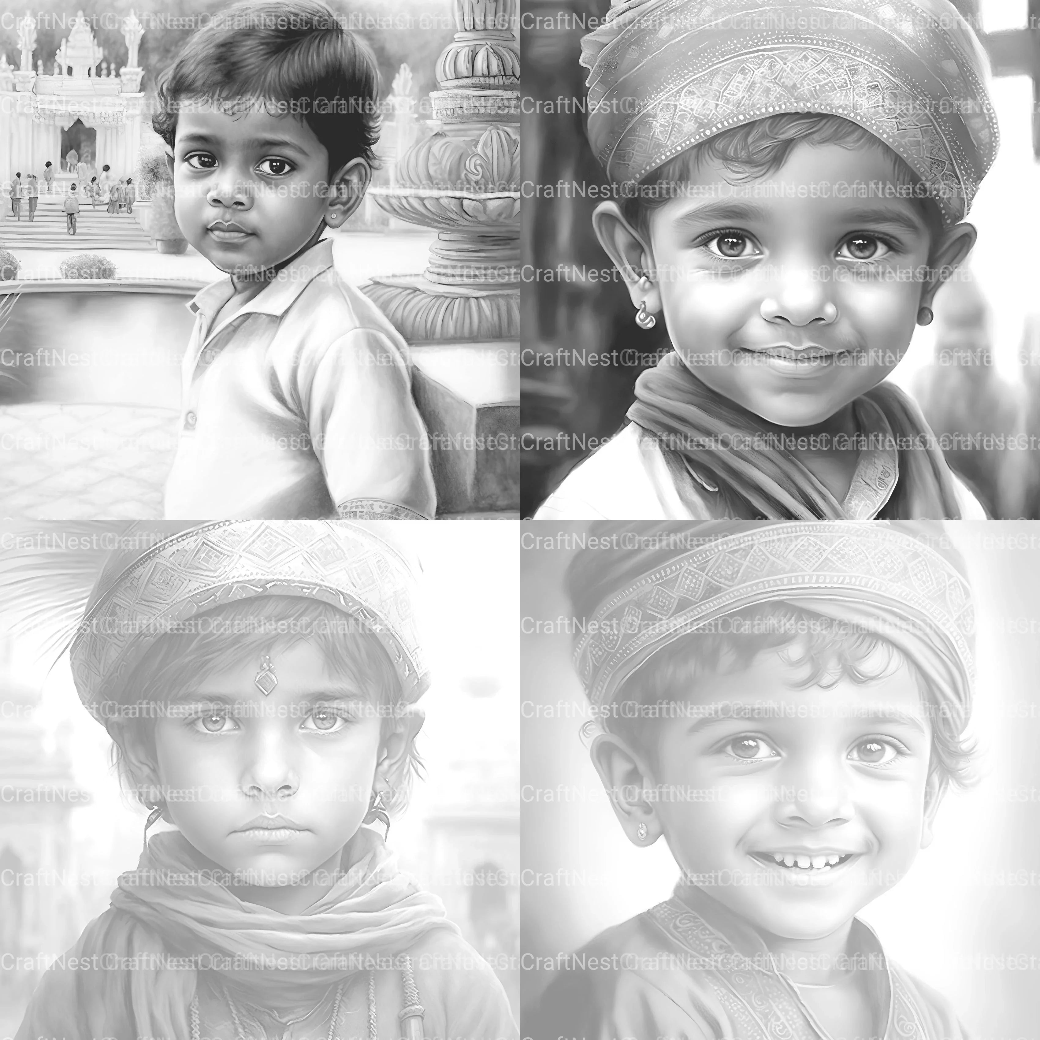 Indian Boy Coloring Book - CraftNest - Digital Crafting and Art