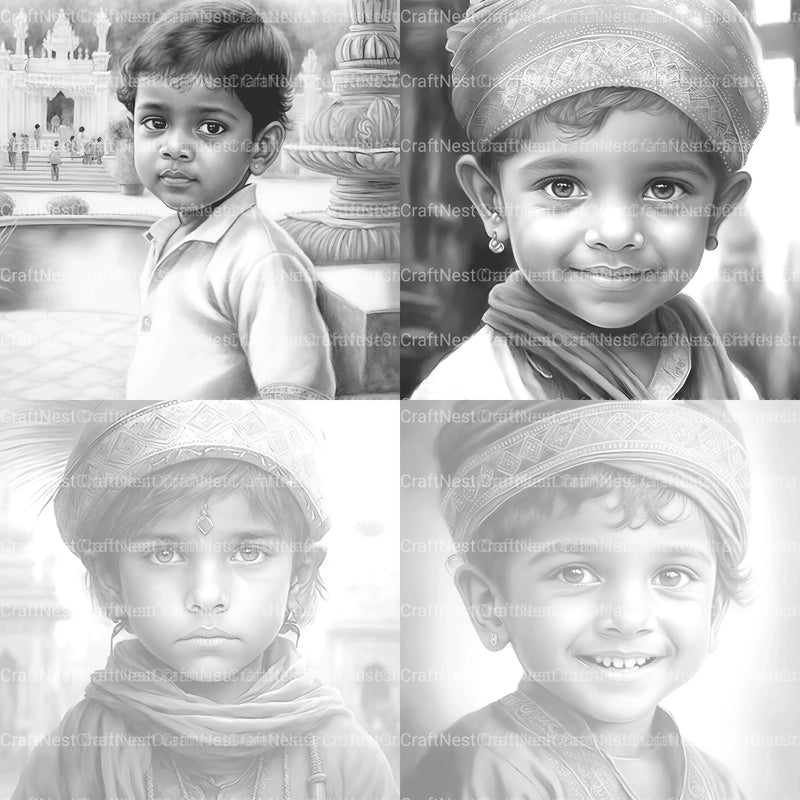 Indian Boy Coloring Book - CraftNest - Digital Crafting and Art