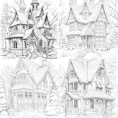 Winter Houses Coloring Book - CraftNest - Digital Crafting and Art