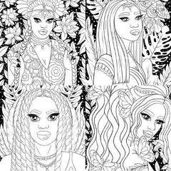 Midnight African Girl Coloring Book - CraftNest - Digital Crafting and Art