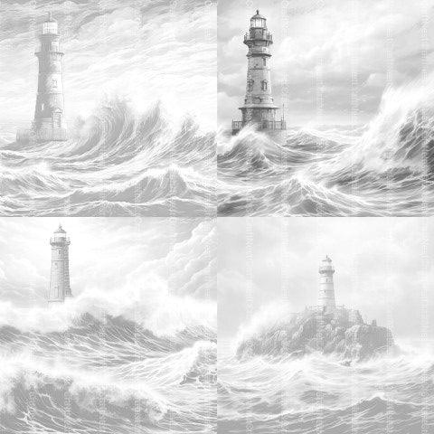 Lighthouses Coloring Book - CraftNest - Digital Crafting and Art