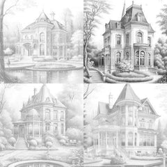 German Villas Coloring Book - CraftNest - Digital Crafting and Art