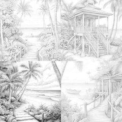 Tropical Beach Coloring Book - CraftNest - Digital Crafting and Art