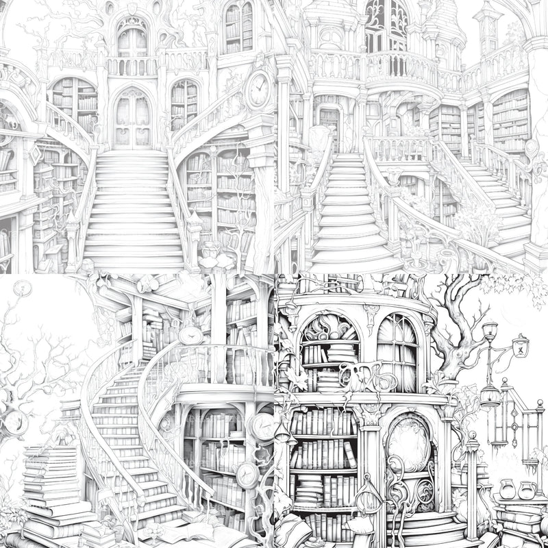 Enchanted Library Coloring Book - CraftNest - Digital Crafting and Art