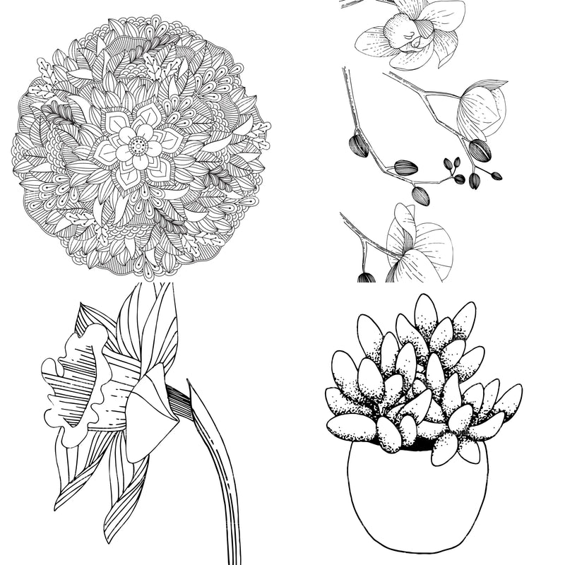 Floral Coloring Book - CraftNest - Digital Crafting and Art