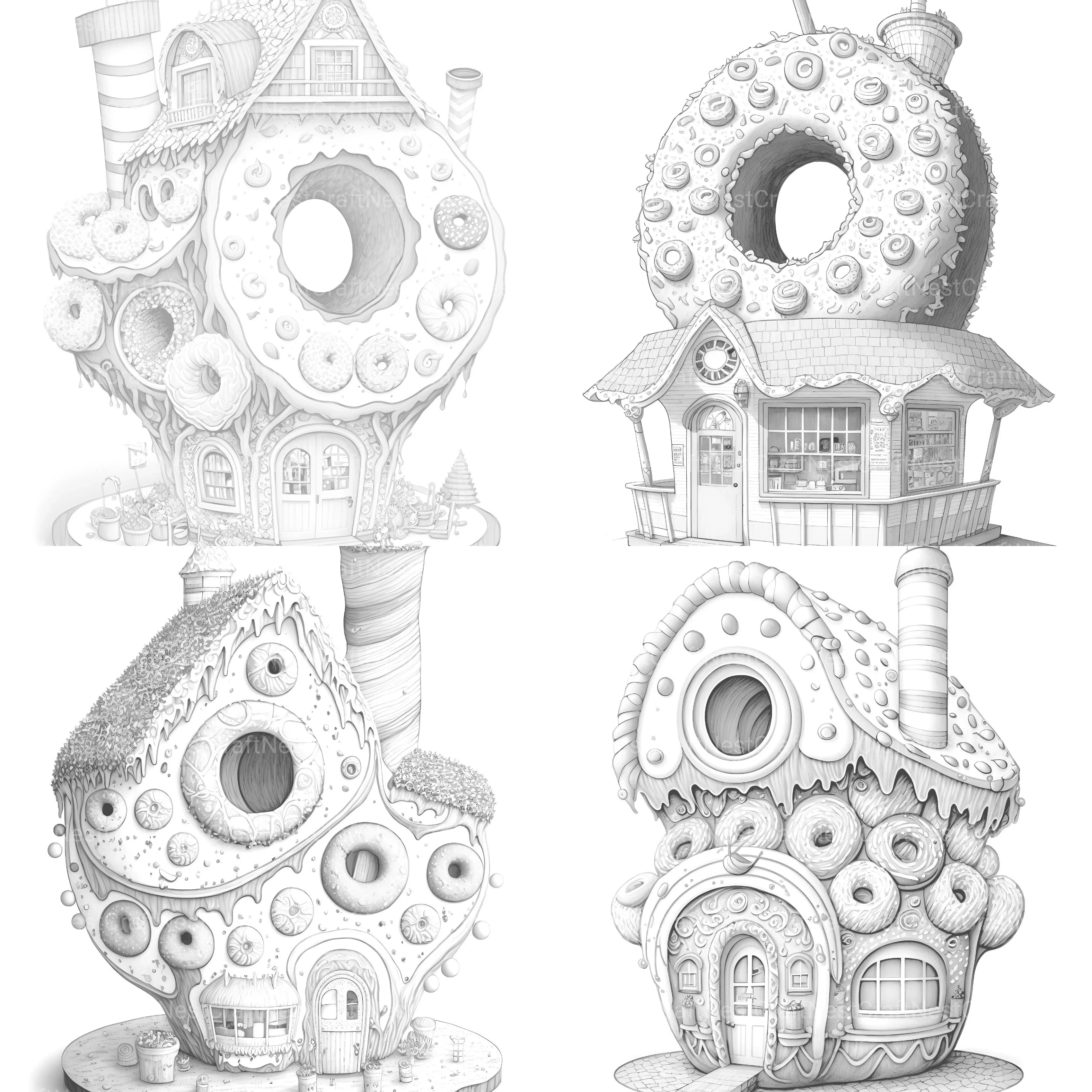 Donut House Coloring Book - CraftNest - Digital Crafting and Art
