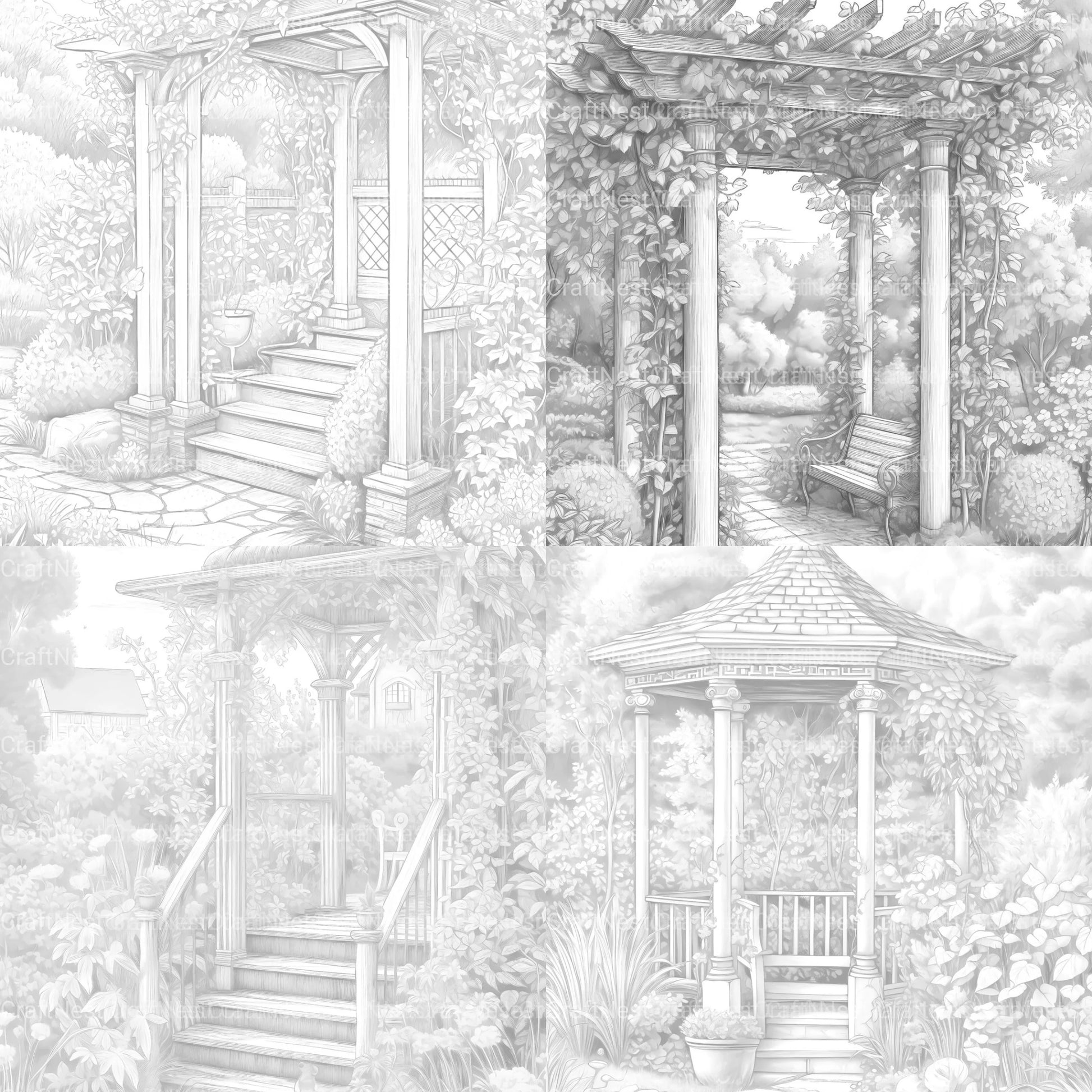 Garden Arbor Coloring Book - CraftNest - Digital Crafting and Art