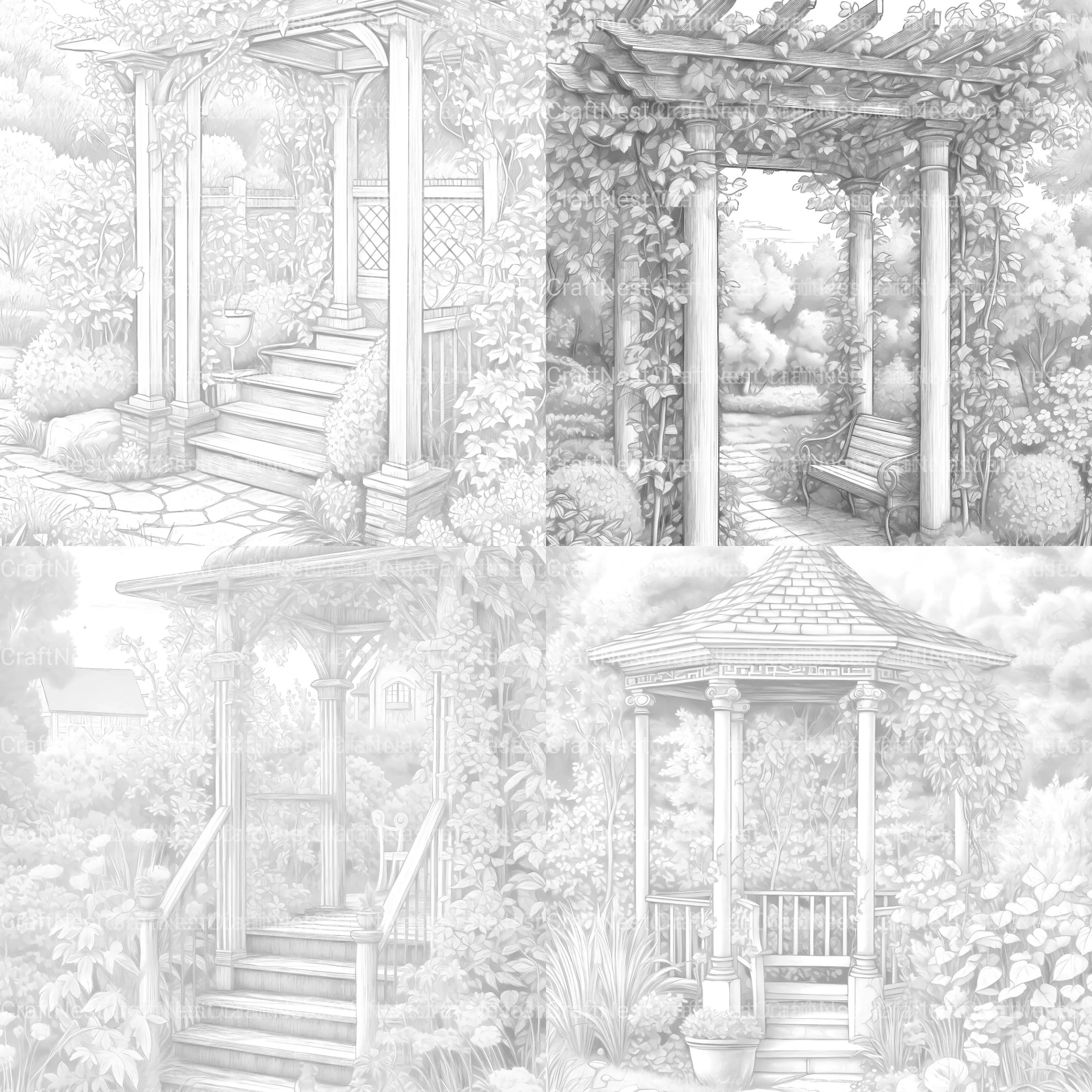 Garden Arbor Coloring Book - CraftNest - Digital Crafting and Art