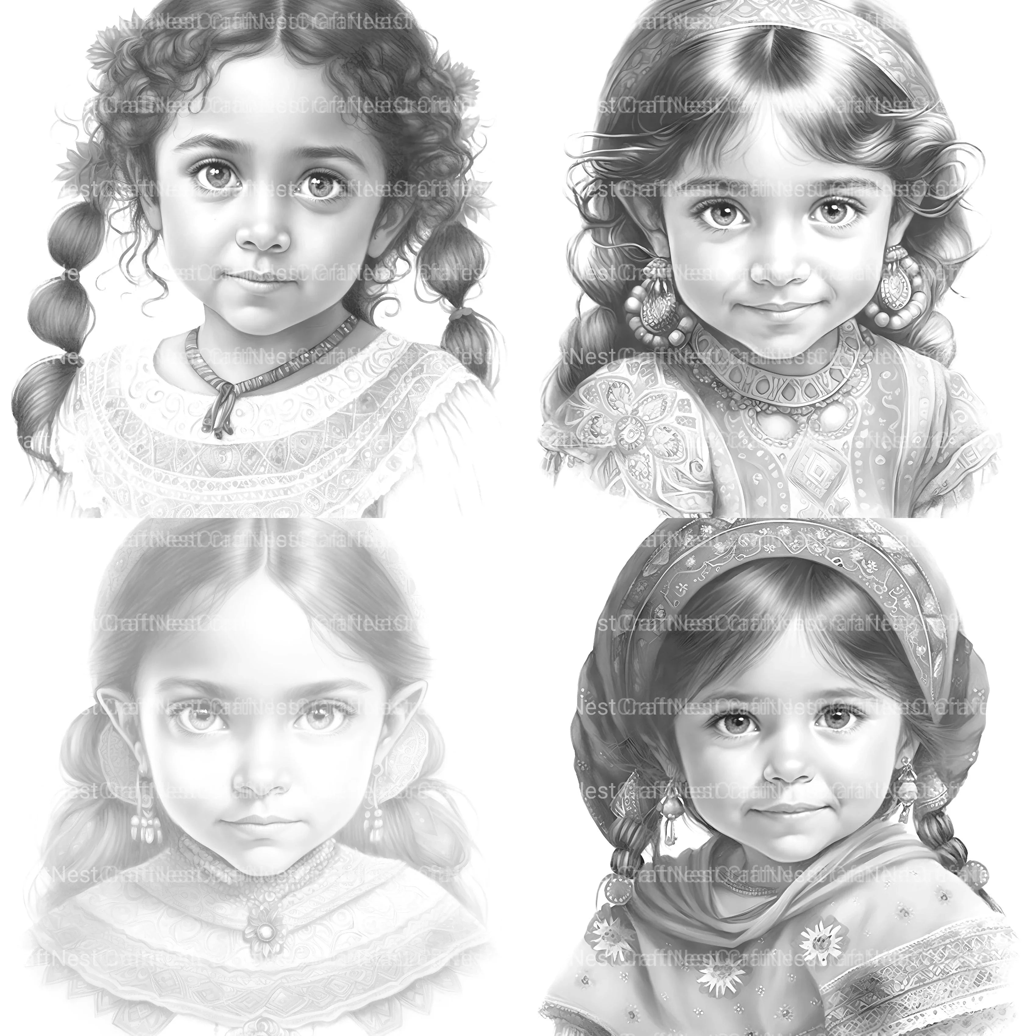 Cute Mexican Girl Coloring Book - CraftNest - Digital Crafting and Art