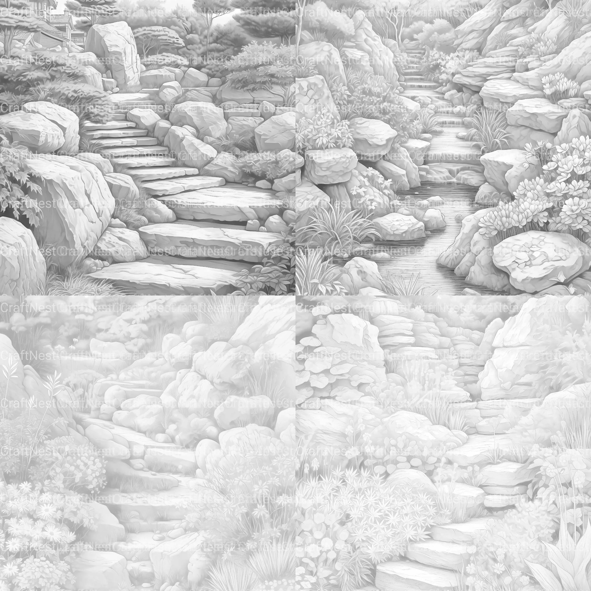 Rock Garden Coloring Book - CraftNest - Digital Crafting and Art