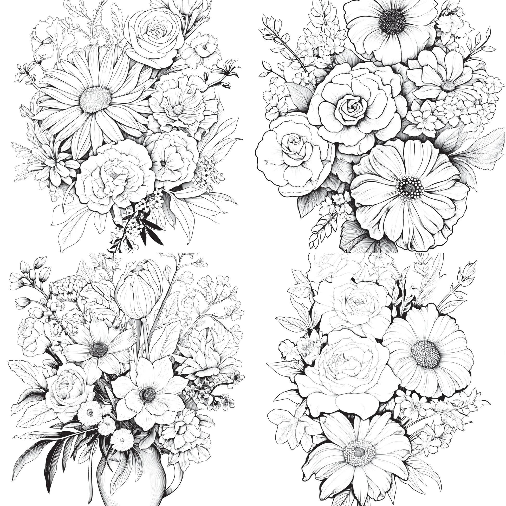 Flower Coloring Book 2 - CraftNest - Digital Crafting and Art