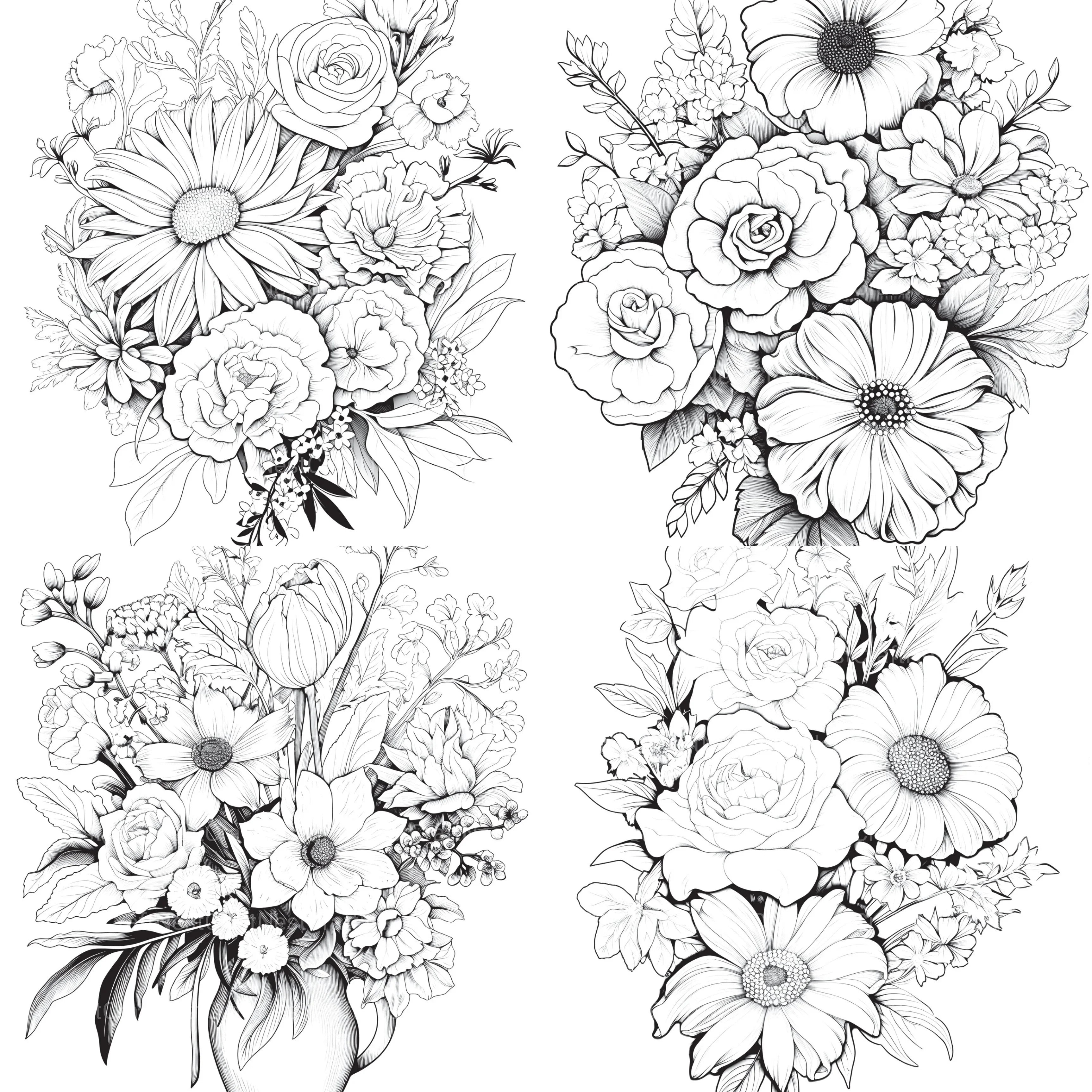 Flower Coloring Book 2 - CraftNest - Digital Crafting and Art