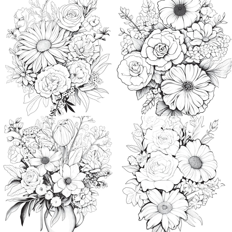 Flower Coloring Book 2 - CraftNest - Digital Crafting and Art