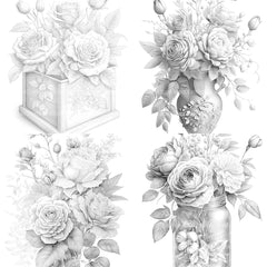 Rose Flower Coloring Book - CraftNest - Digital Crafting and Art