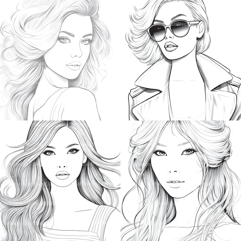 Beautiful Women Coloring Book - CraftNest - Digital Crafting and Art