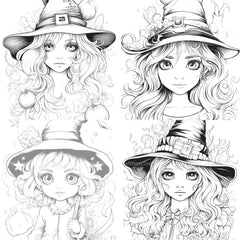 Cute Witch Coloring Book - CraftNest - Digital Crafting and Art