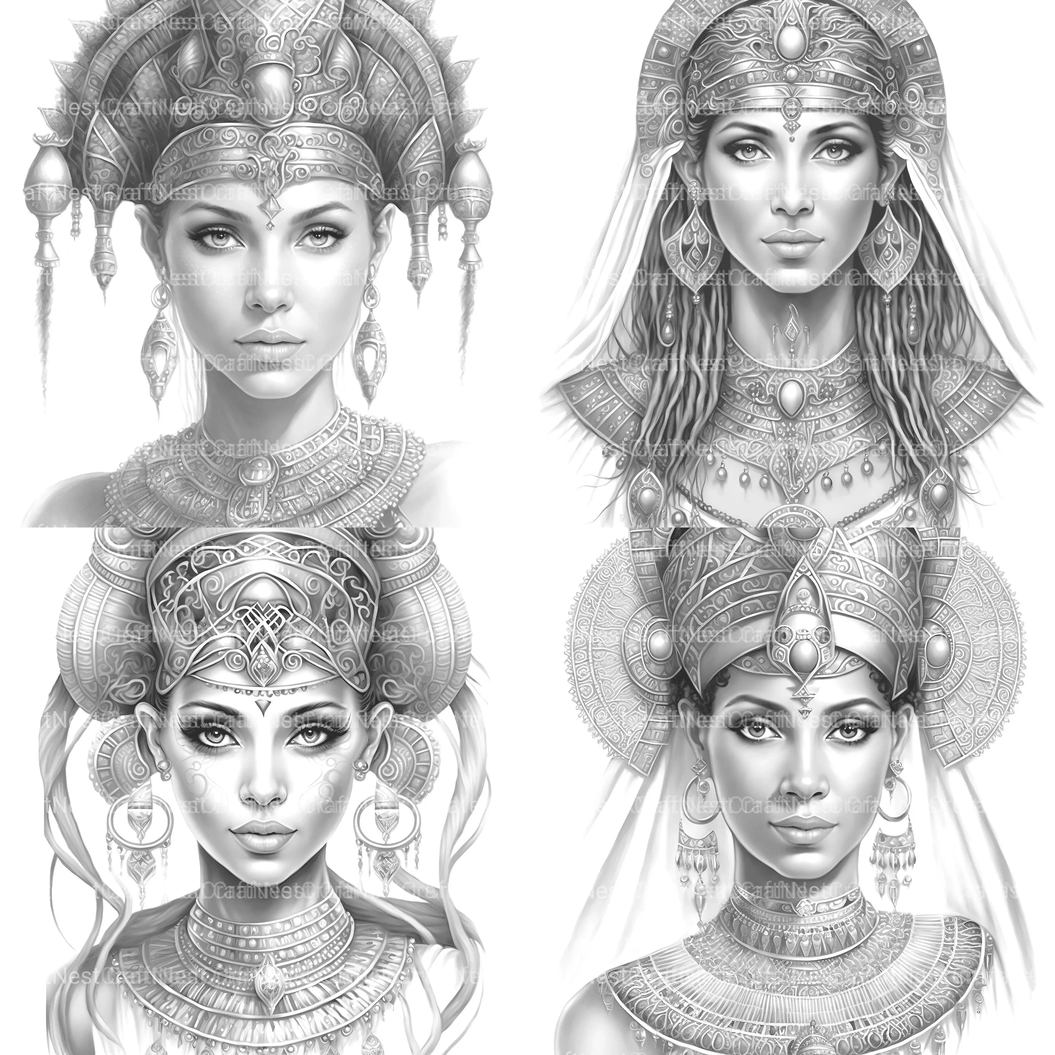 Ancient Egypt Queen Coloring Book - CraftNest - Digital Crafting and Art