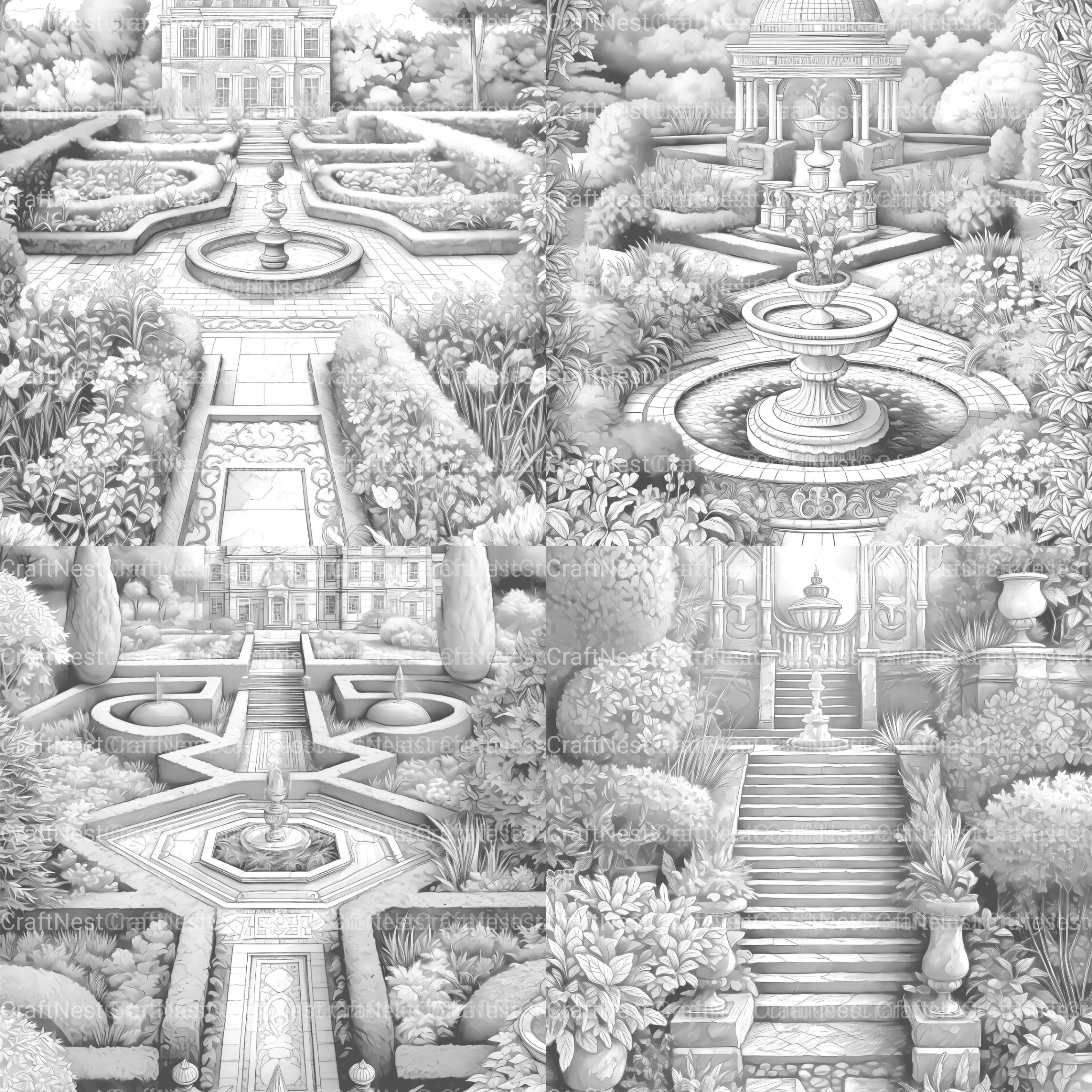Formal Garden Coloring Book - CraftNest - Digital Crafting and Art