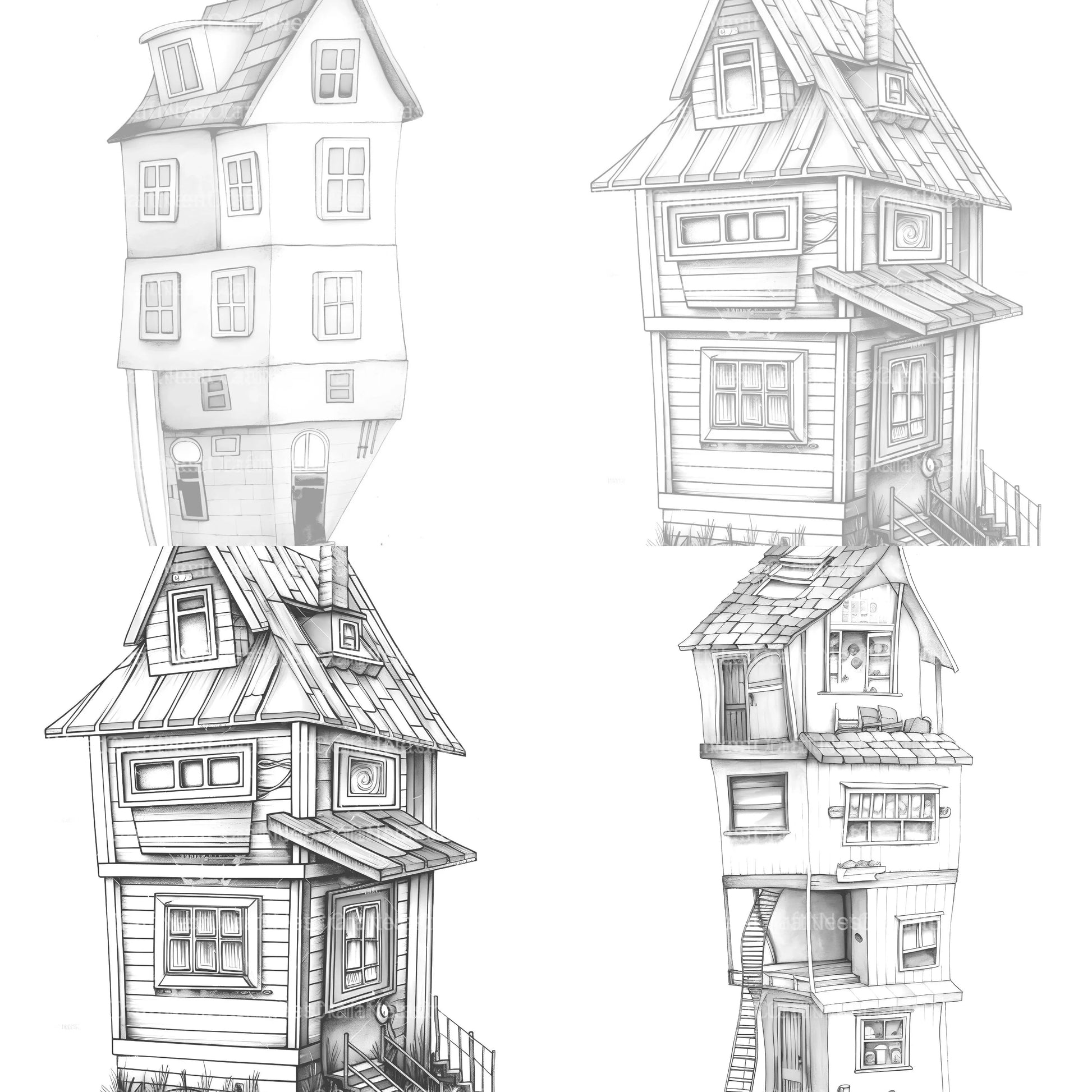 Contemporary Tiny House Coloring Book - CraftNest - Digital Crafting and Art