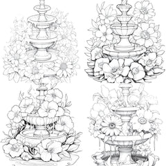 Blooming Fountain Coloring Book - CraftNest - Digital Crafting and Art