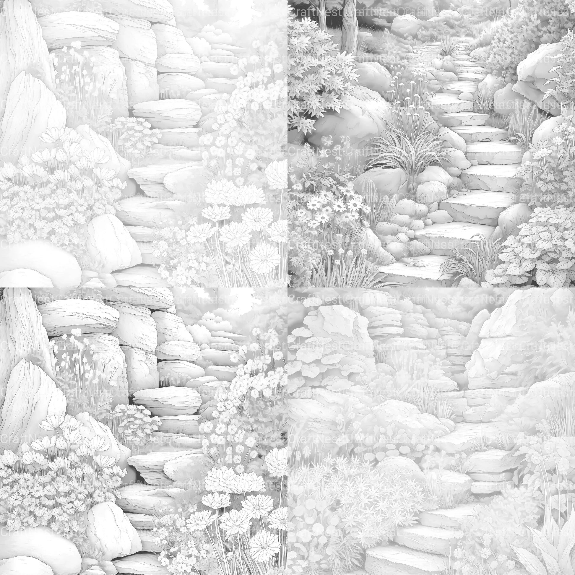 Rock Garden Coloring Book - CraftNest - Digital Crafting and Art