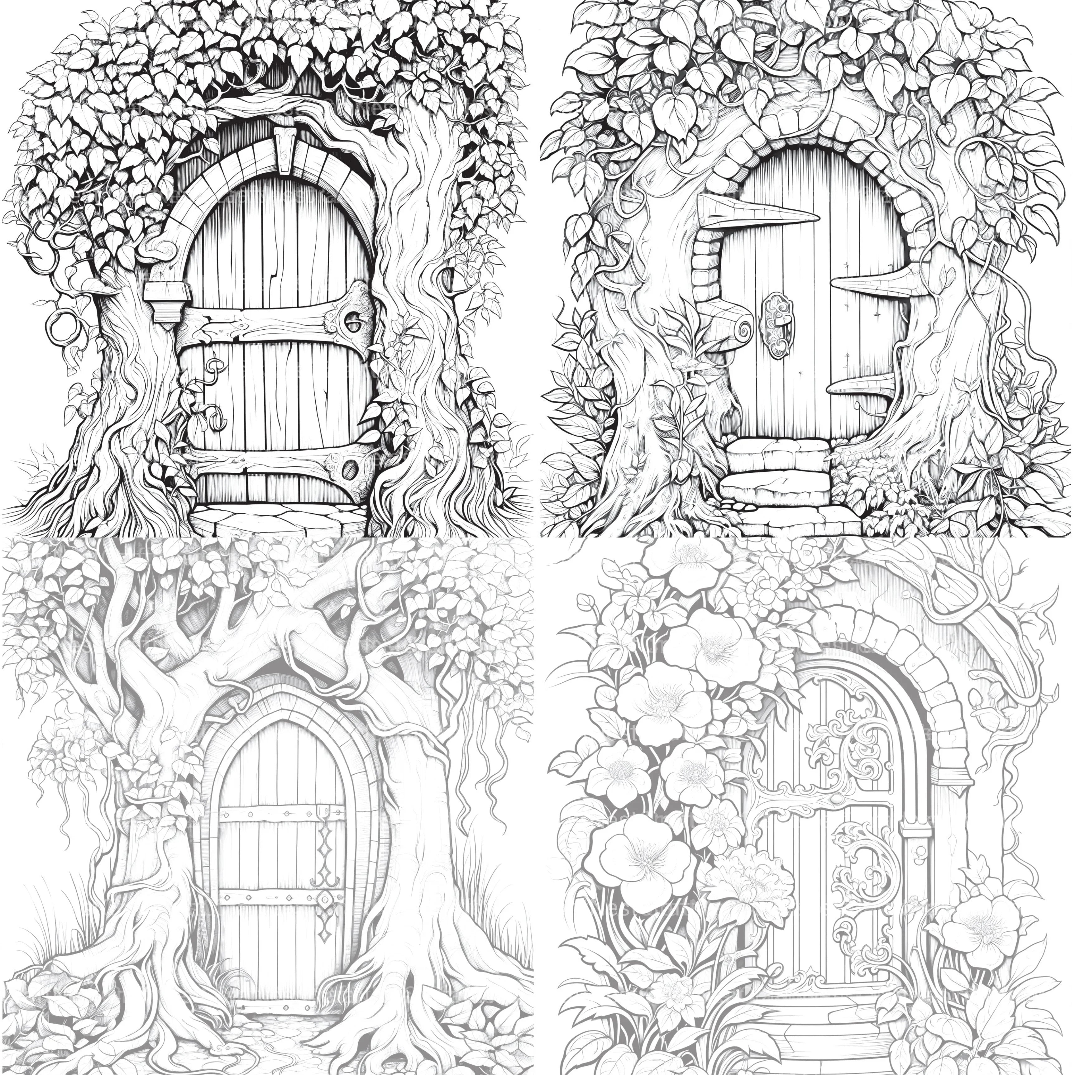 Blooming Door Coloring Book - CraftNest - Digital Crafting and Art