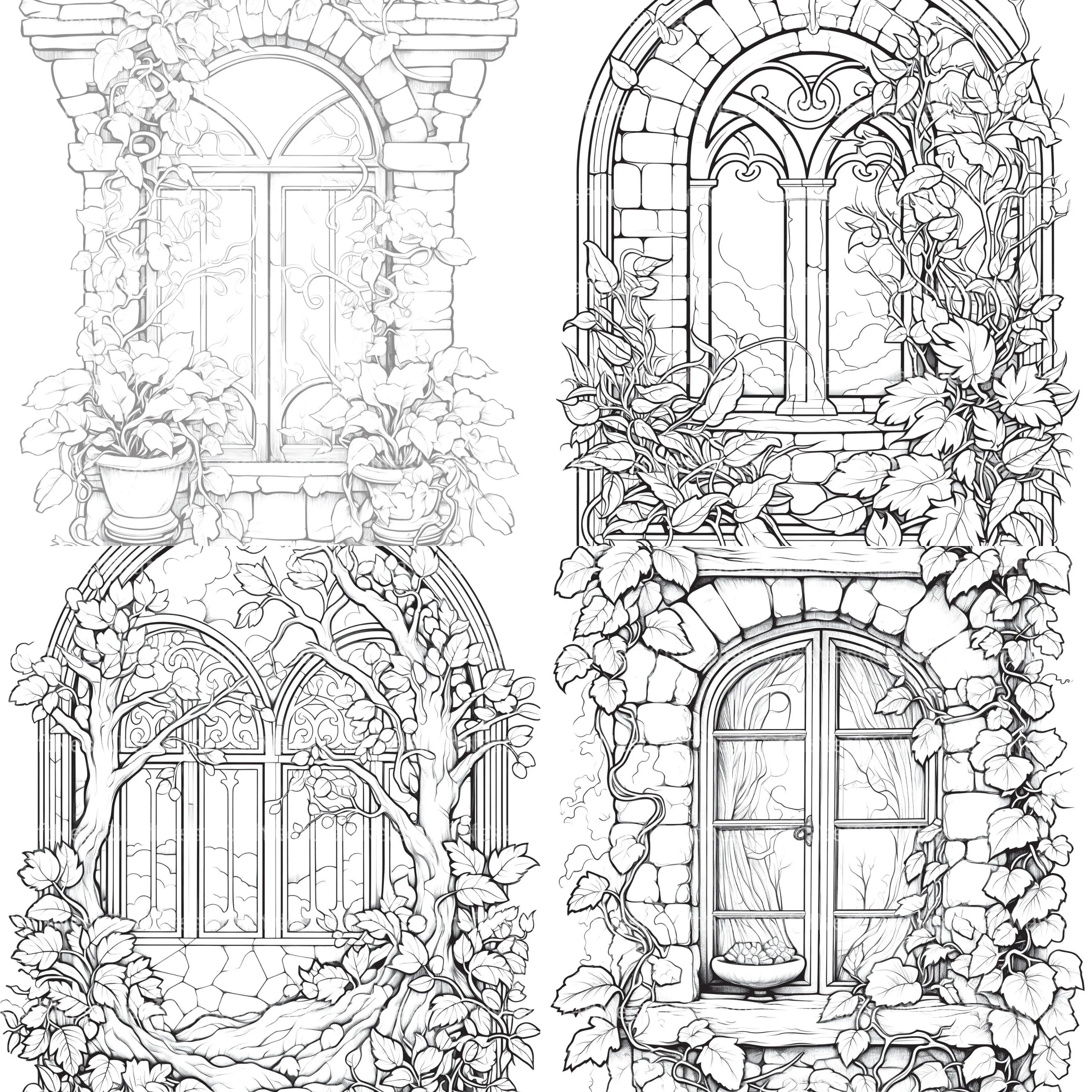 Blooming Window Coloring Book - CraftNest - Digital Crafting and Art