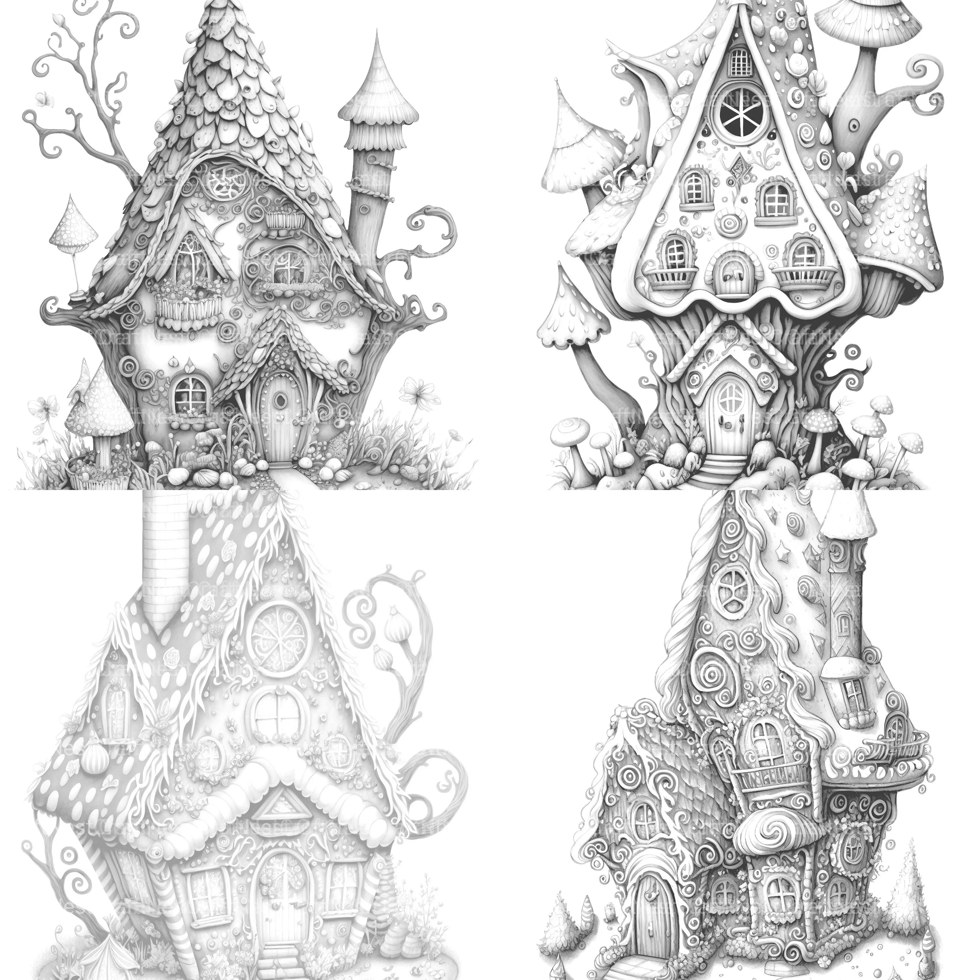 Gingerbread Fairy House Coloring Book - CraftNest - Digital Crafting and Art
