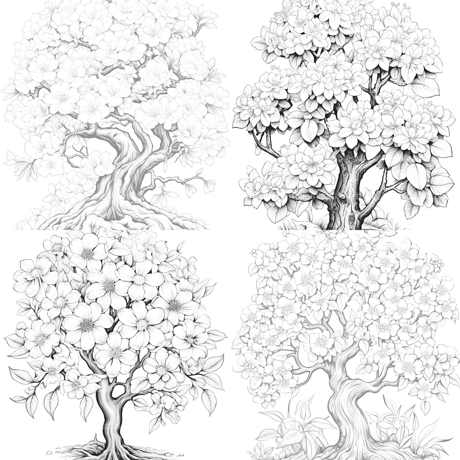 Blooming Tree Coloring Book - CraftNest - Digital Crafting and Art