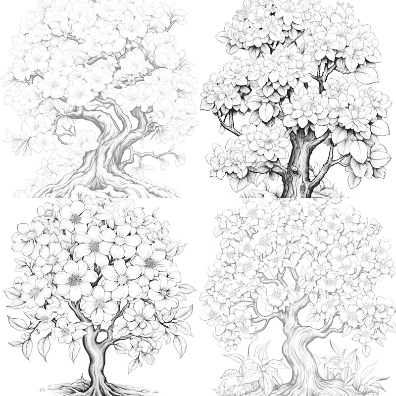 Blooming Tree Coloring Book - CraftNest - Digital Crafting and Art